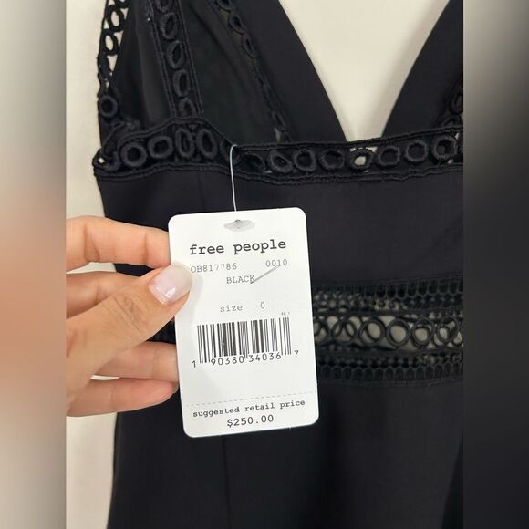 NWT Free People Iris Crochet-Inset Mini Dress - Picture 9 of 11